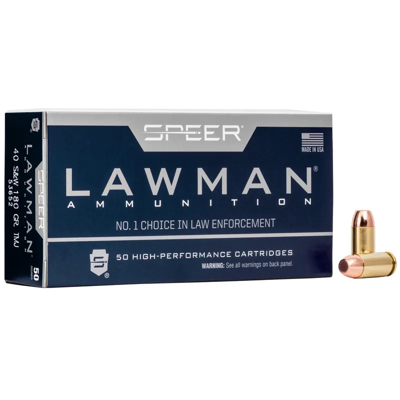 Lawman 40SW 180GR TMJ Ammunition - 50 Rounds per Box, 1000 Rounds per Case