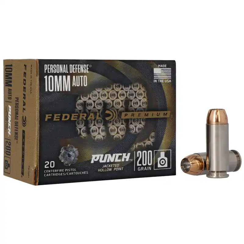 Federal Premium Punch 10mm 200gr JHP Ammunition - 20 Rounds