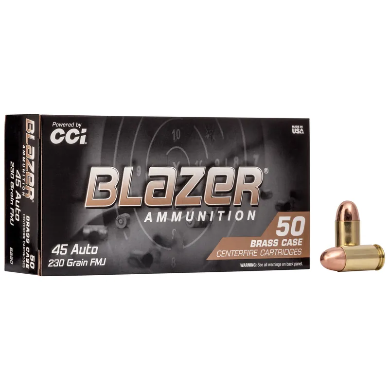 BLAZER BRASS 45ACP 230GR FMJ Ammunition - 50 Rounds/1000 Rounds Box