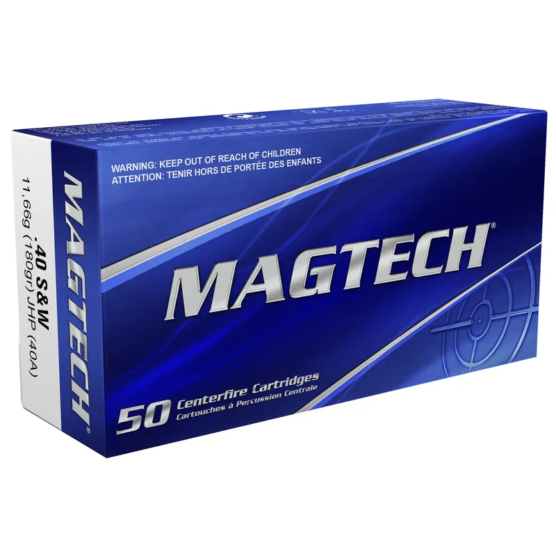 MAGTECH 40 S&W 180 Grain JHP Ammunition - 50 Rounds/1000 Rounds