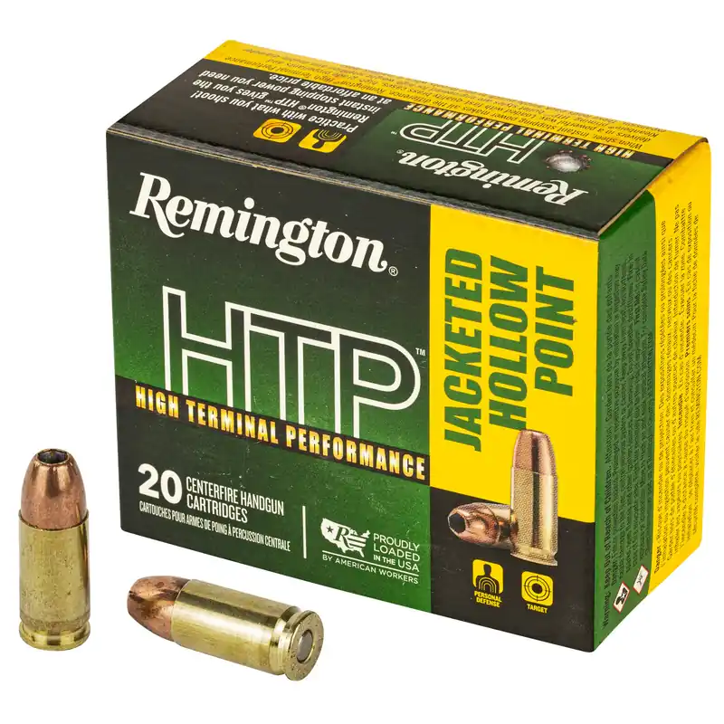 Remington HTP 9mm 147 Grain JHP Ammunition - 20 Rounds/500 Rounds