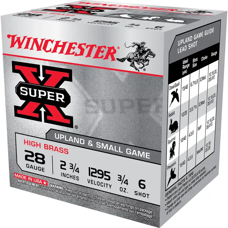 Winchester Super-X Upland 28 Gauge 2.75" #6 Shot 25 Rounds/Box