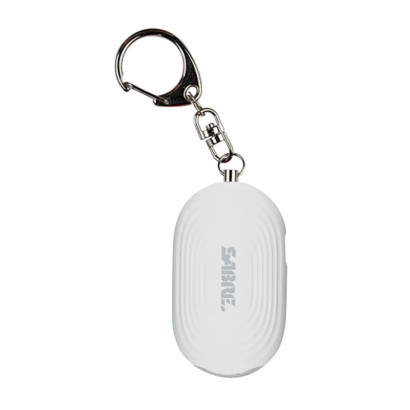 SABRE Personal Alarm with LED Light and Snap, White
