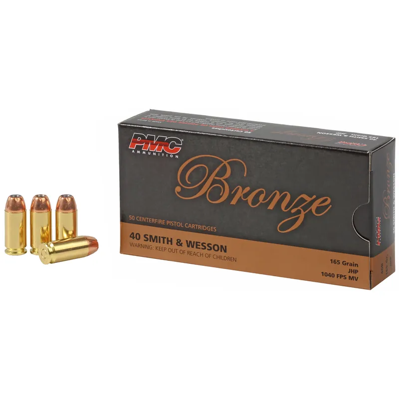 PMC Bronze .40 S&W 165 Grain JHP Ammunition - 50 Rounds/1000 Rounds