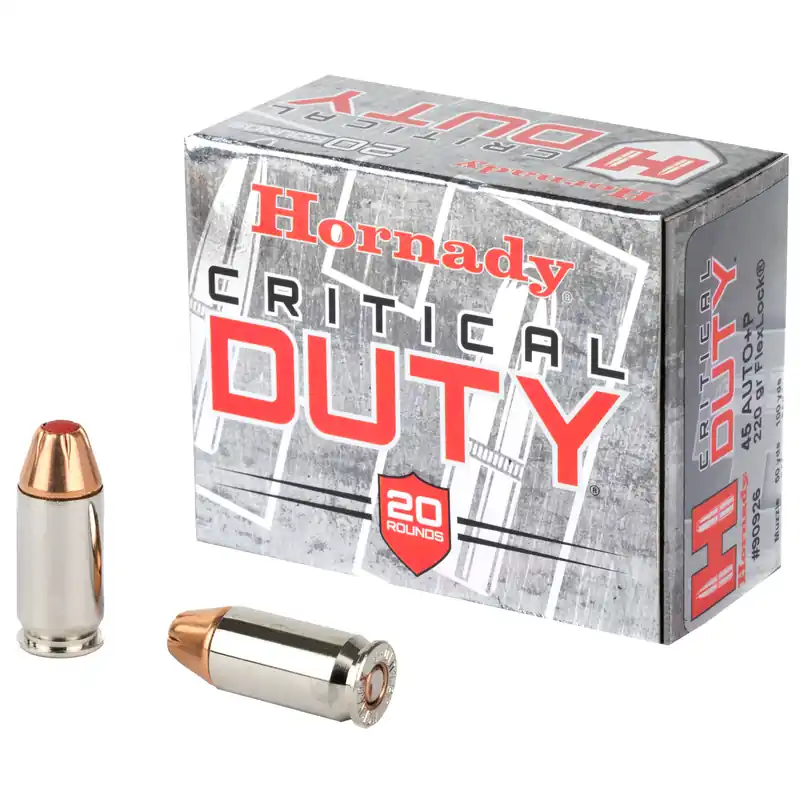 Hornady 45 ACP +P 220 Grain Critical Duty Ammunition - 20 Rounds/200 Rounds