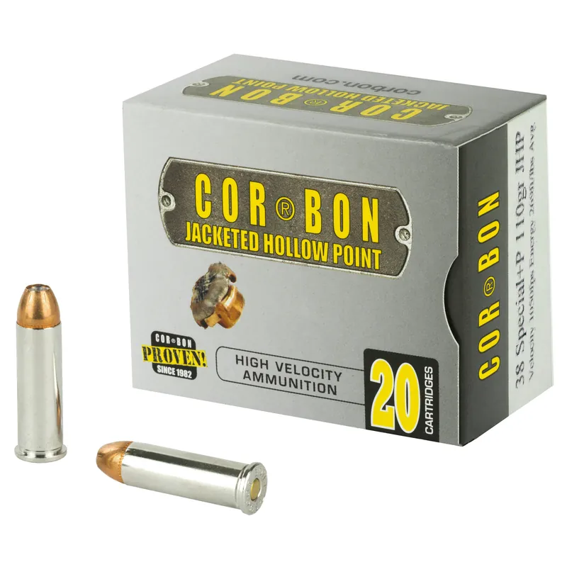 CORBON .38 Special +P 110 Grain JHP Ammunition - 20 Rounds/Box, 500 Rounds/Case