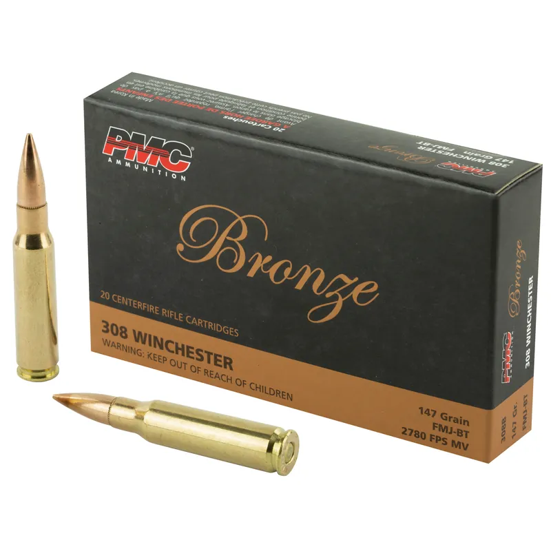 PMC Bronze 308 Winchester 147 Grain Full Metal Jacket - 20 Rounds/500 Rounds