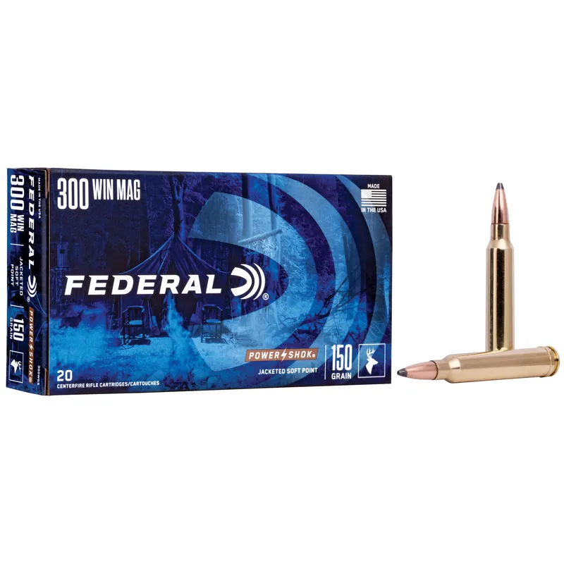 Federal Power-Shok .300 Win 150 Grain Soft Point Ammunition - 20 Rounds/200 Rounds