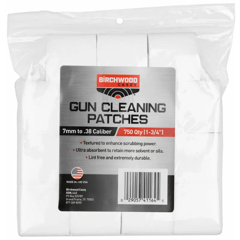 B/C 7MM-.38CAL Cleaning Patches, 1-3/4", 750 Pack