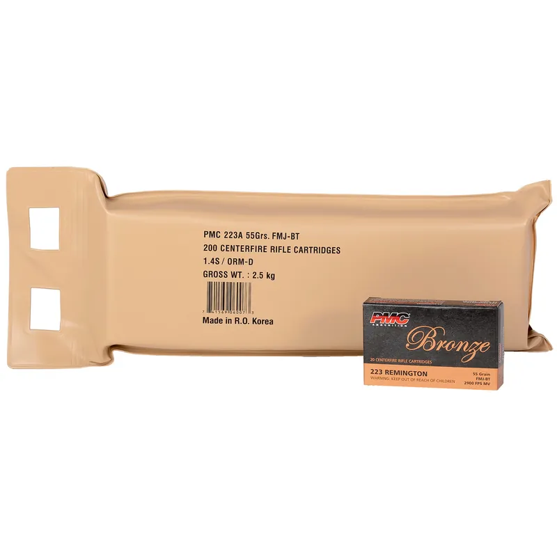 PMC Bronze .223 Remington 55 Grain FMJ 10 Box Bulk Pack