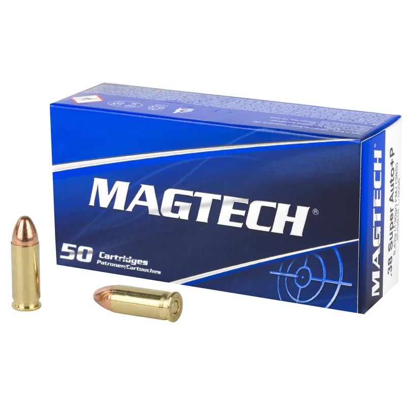 MAGTECH 38SUPER +P 130GR FMJ Ammunition - 50 Rounds per Box, 1000 Rounds per Case