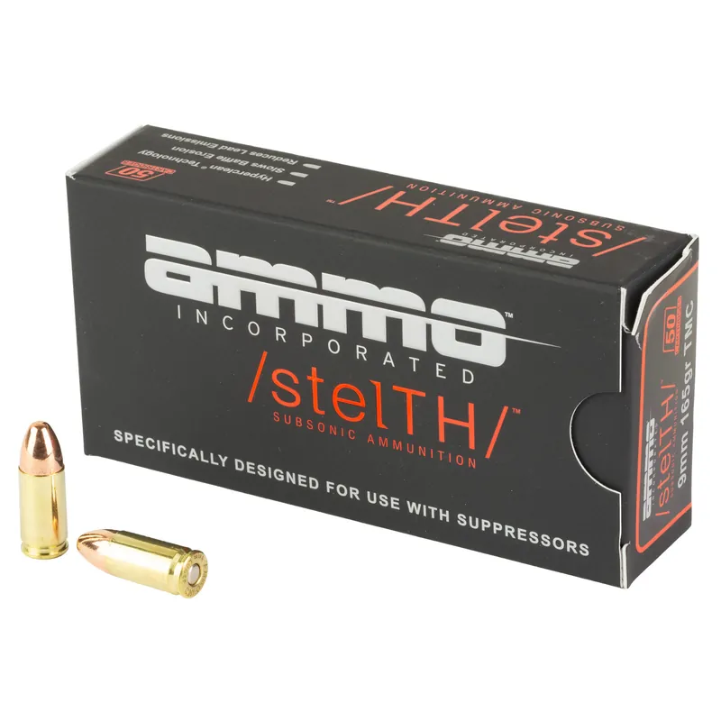 Stealth 9mm 165gr Ammo by Ammo Inc - 50/1000 Rounds