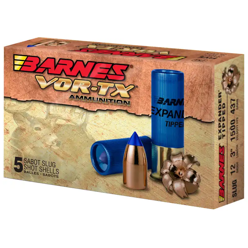 Barnes VOR-TX 12 Gauge 3" 438 Grain Ammunition - 5 Rounds per Box, 100 Boxes per Case