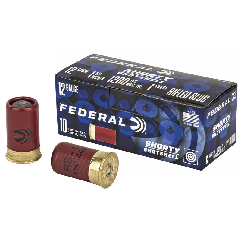 Federal Shorty Shotshell 12 Gauge 1.75" Rifled Slug, Pack of 10