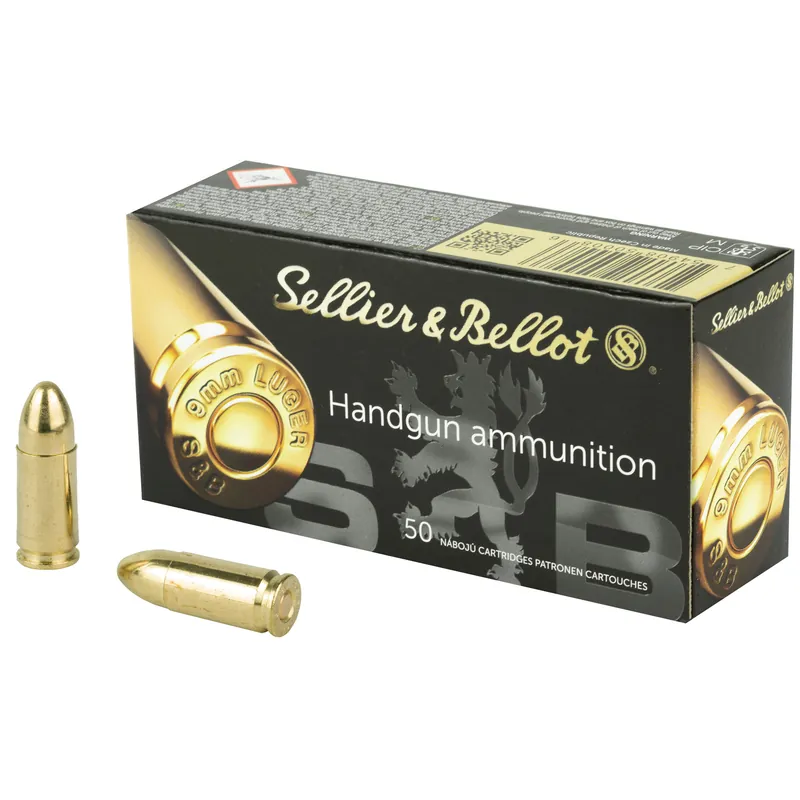 S&B 9MM 115GR FMJ Ammunition - 50 Rounds/1000 Rounds Available