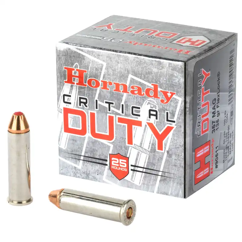 Hornady Critical Duty .357 Magnum 135 Grain Ammunition - 25 Rounds/Box, 250 Rounds/Case