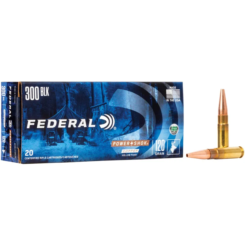 Federal Power-Shok 300 Blackout 120 Grain Soft Point - 20 Rounds