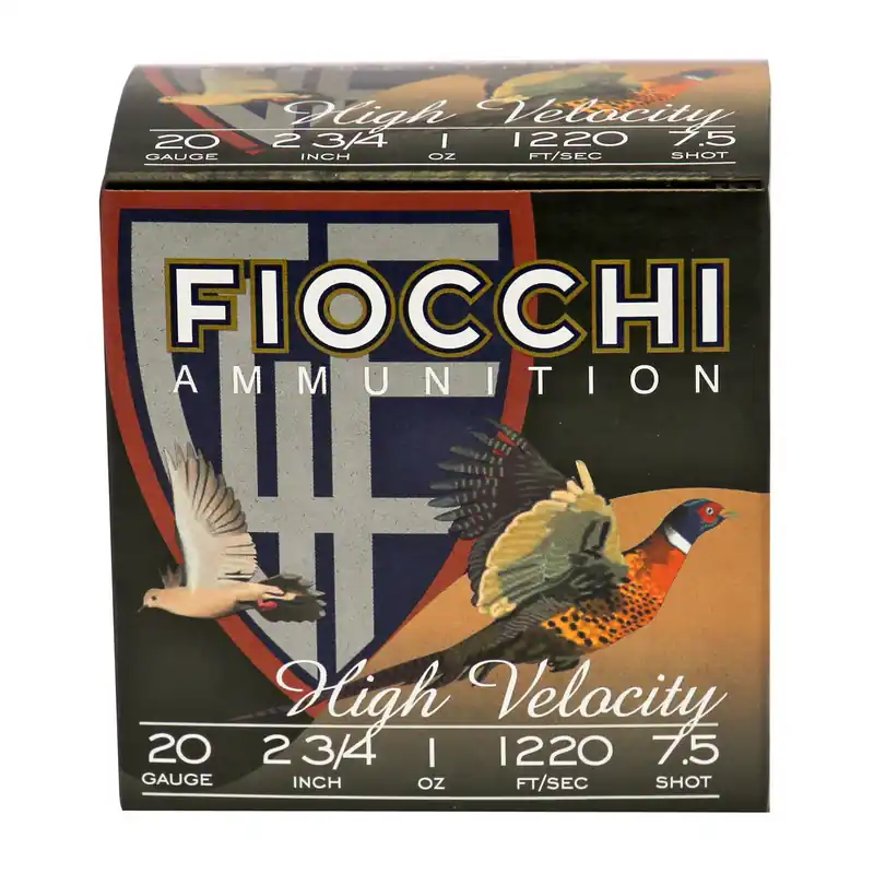 Fiocchi 20 Gauge #7.5 High Velocity Lead Hunting Ammunition 25 Rounds/250 Rounds
