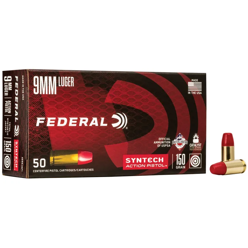 Federal Syntech 9mm 150gr TSJ Ammunition - 50 Rounds/500 Rounds