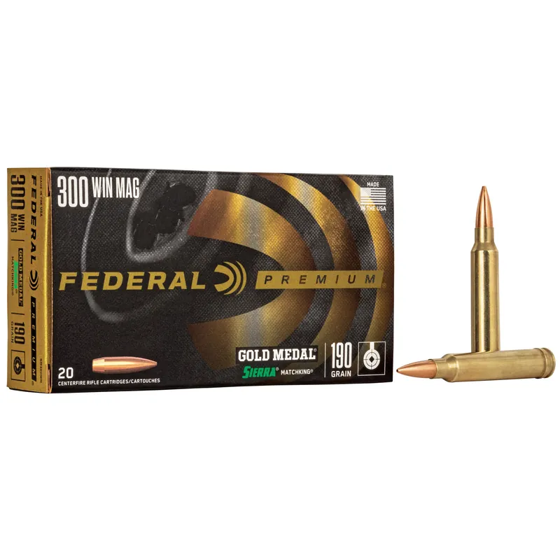 Federal Gold Medal 300 Winchester 190 Grain BTHP 20/200