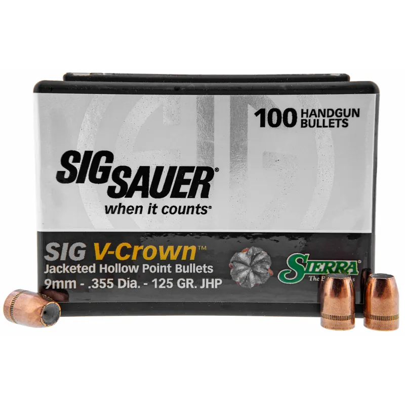 Sierra V-Crown 9mm 125gr Jacketed Hollow Point Ammunition