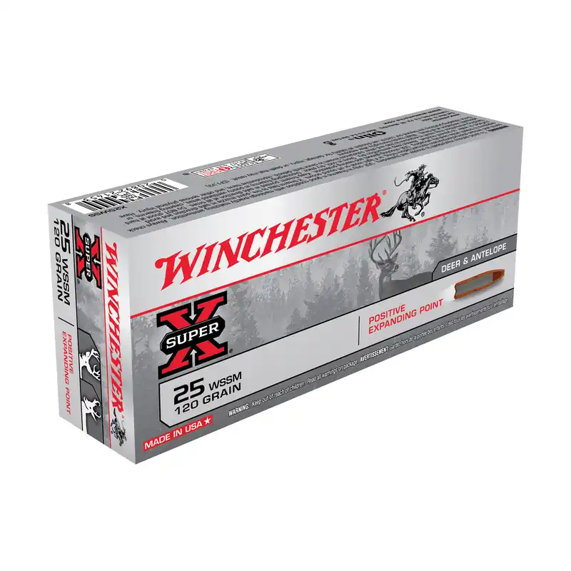 Winchester Super Short Magnum 25 WSSM 120 Grain Power-Point Ammunition - 20 Rounds