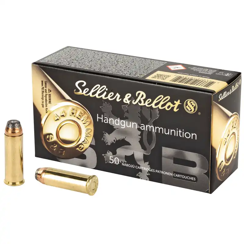 S&B .44 Remington Magnum 240 Grain Semi-Jacketed Hollow Point Ammunition - 50 Rounds/600 Rounds