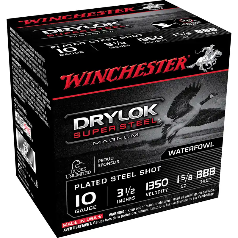Winchester Drylok Magnum 10 Gauge 3-1/2" BB Shotgun Shells - 25 Rounds per Box, 250 Rounds per Case