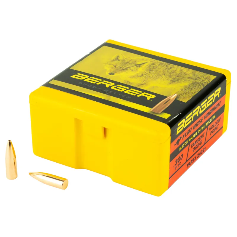 BERGER .243 80 Grain Varmint Flat Base Bullets - 100 Count
