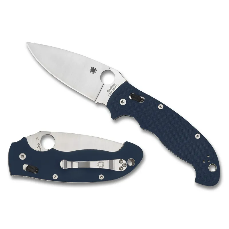 SPYDERCO MANIX 2XL G-10 BLUE 3.85" FOLDING KNIFE