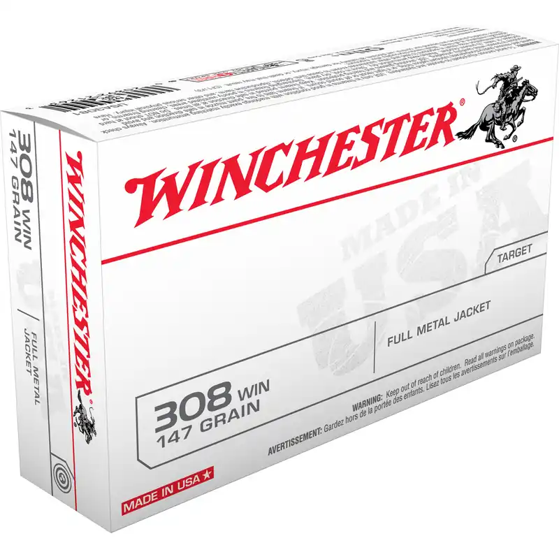 Winchester USA Target .308 Win 147 Grain FMJ - 20 Rounds/200 Rounds