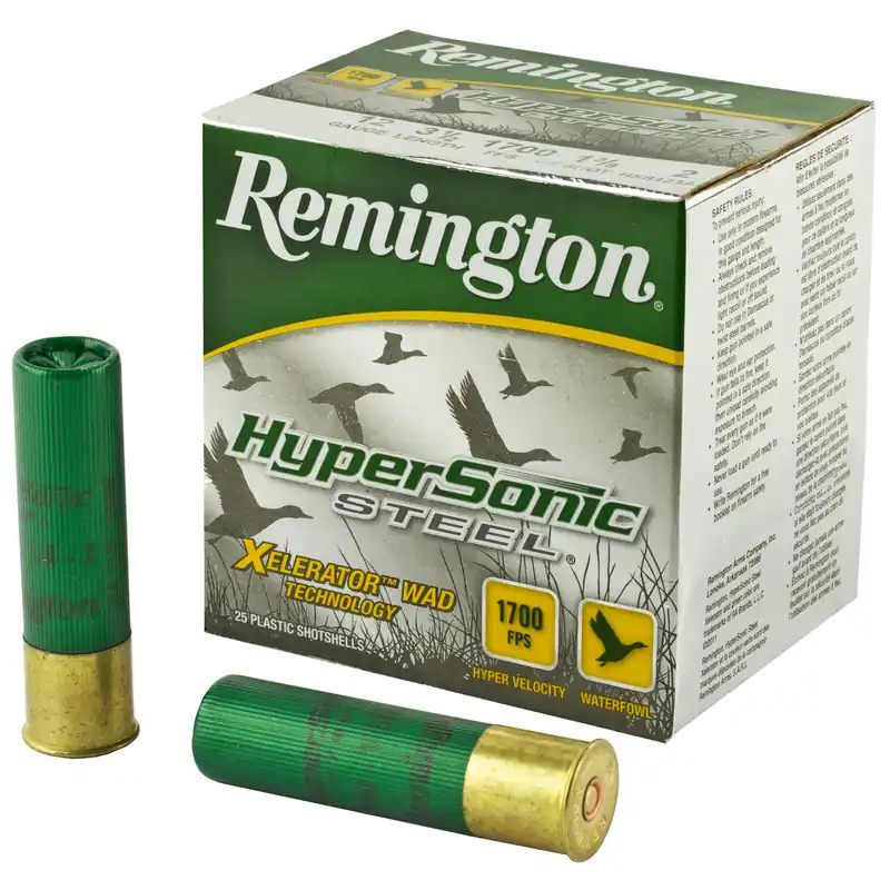 Remington Hypersonic Steel 12 Gauge 3.5" #2 Shot, 25 Rounds per Box, 250 Rounds per Case