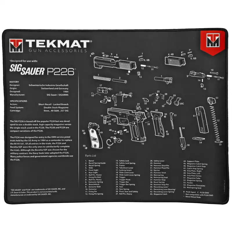 TEKMAT Ultra Pistol Mat for SIG P226 - Black
