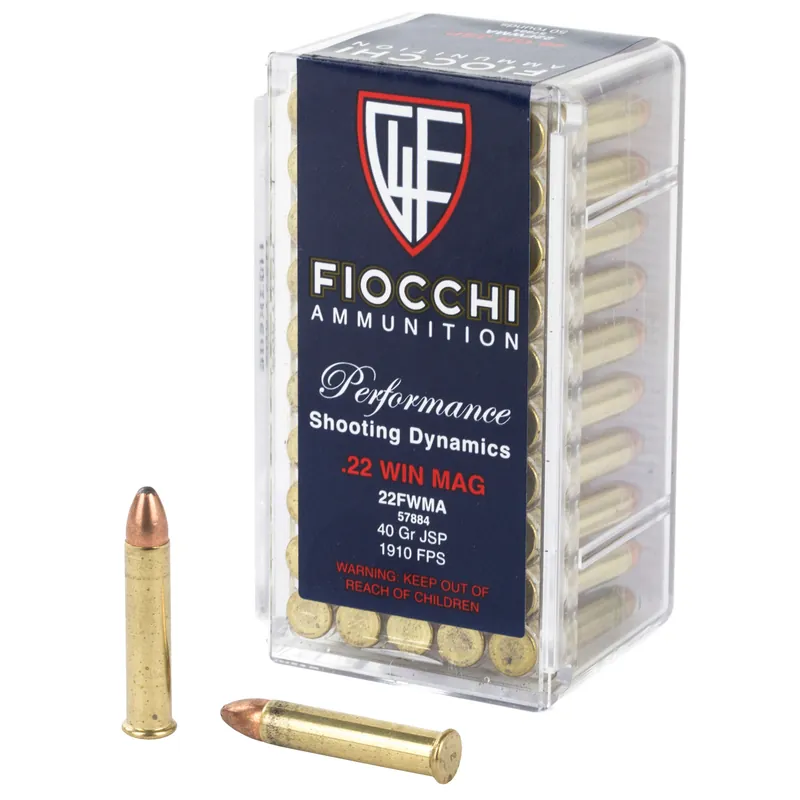 FIOCCHI 22WMR 40GR JSP Ammunition - 50 Rounds per Box, 2000 Rounds per Case