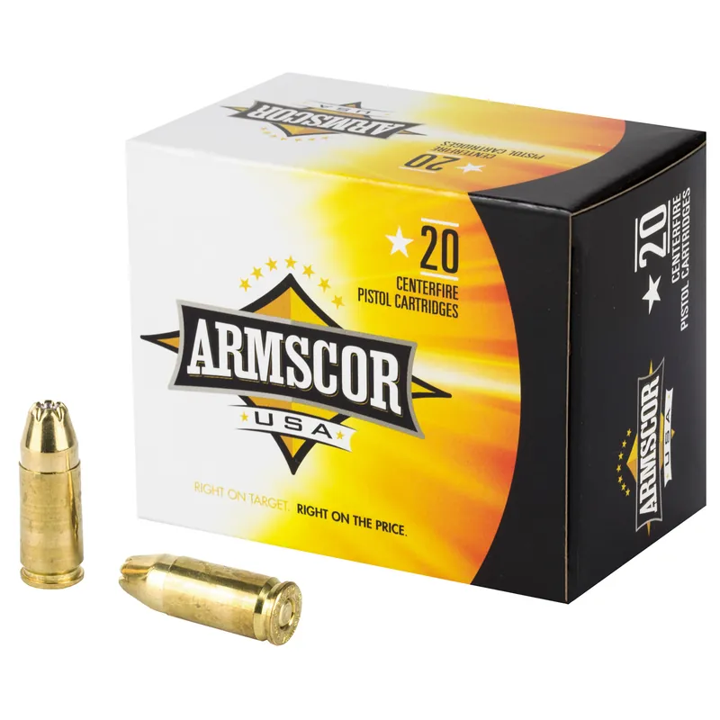ARMSCOR 9MM 124GR JHP Ammunition - 20 Rounds/500 Rounds Bulk Pack