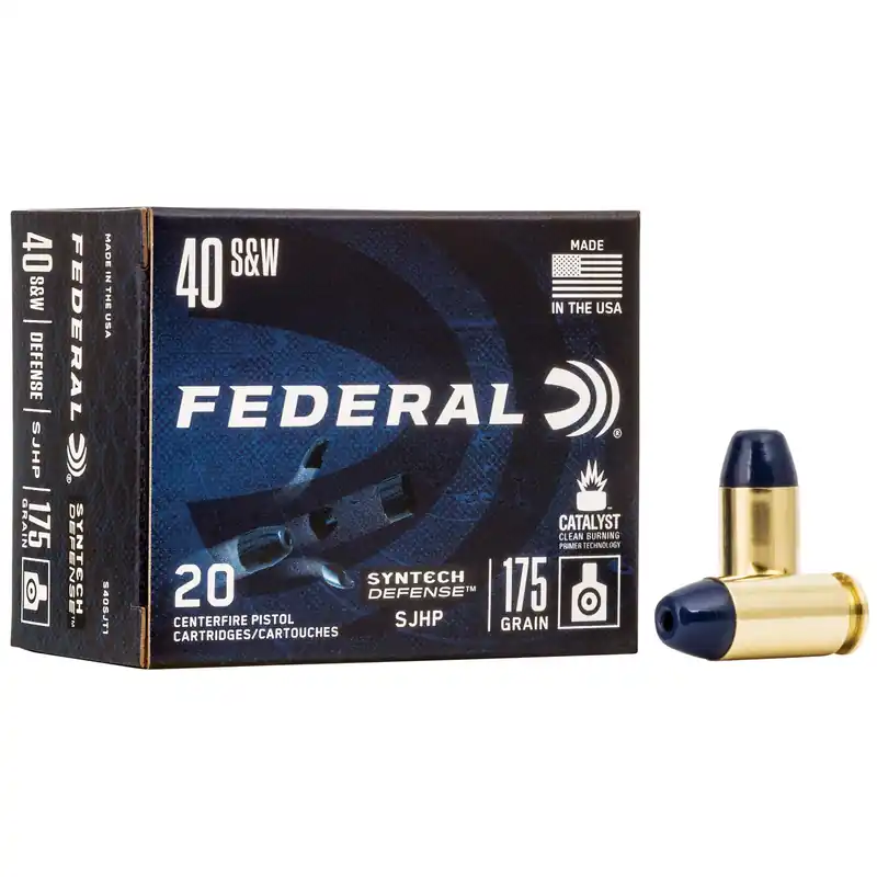 Federal Syntech Defense .40 S&W 175 Grain SJHP - 20 Rounds