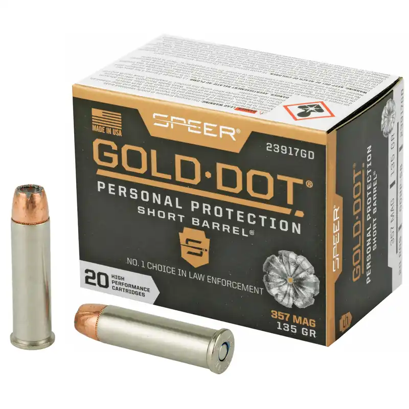 Speer Gold Dot .357 Magnum 135 Grain Hollow Point Short Barrel Ammunition - 20 Rounds/200 Rounds