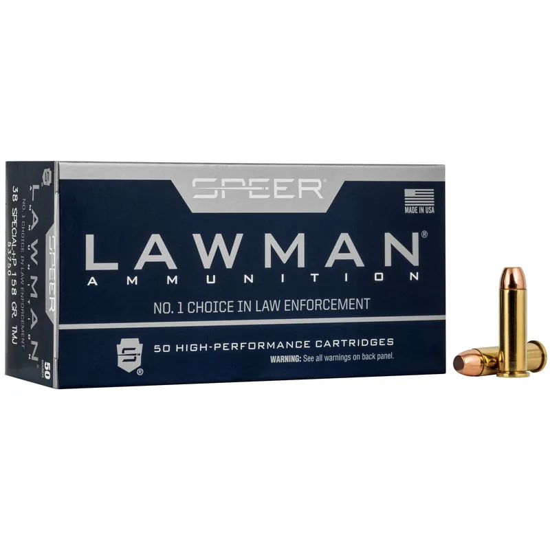 SPR Lawman .38 Special +P 158 Grain TMJ Ammunition - 50 Rounds/1000 Rounds