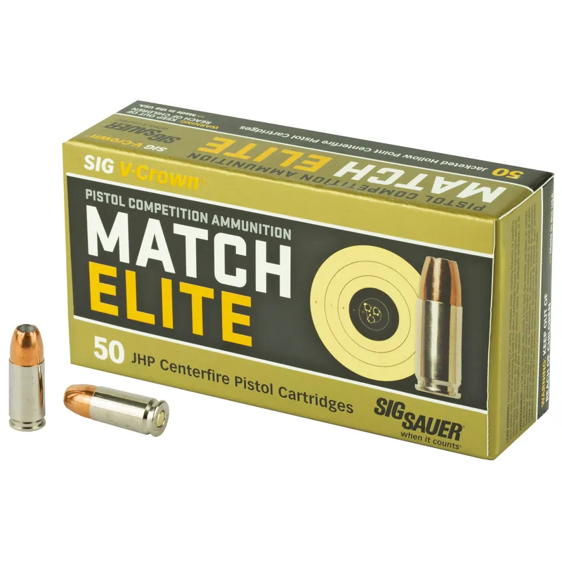 SIG Ammo 9mm 115gr JHP - 50 Rounds per Box, 1000 Rounds per Case