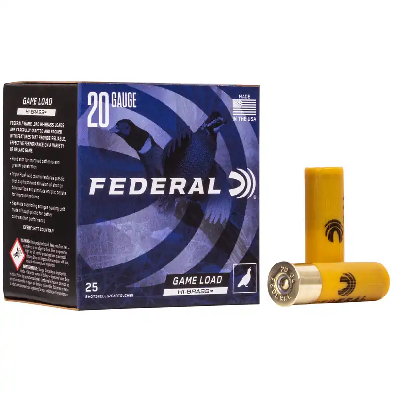 Federal Game Load 20 Gauge 2.75" #6 Shot, 25 Rounds per Box, 250 Rounds per Case
