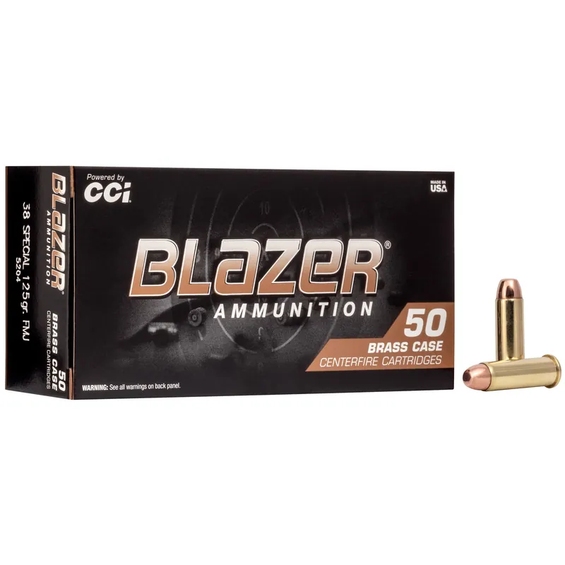 BLAZER BRASS .38 Special 125 Grain FMJ Ammunition - 50 Rounds/1000 Rounds