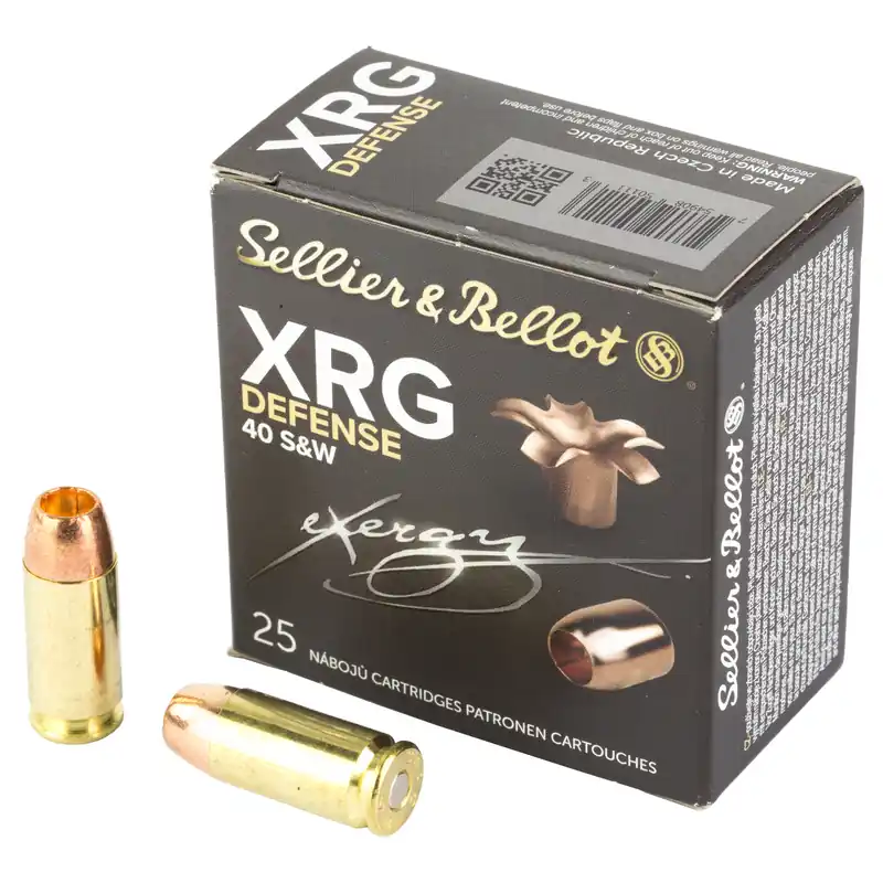 S&B 40 S&W 130GR XRG Ammunition - 25 Rounds per Box, 1000 Rounds per Case