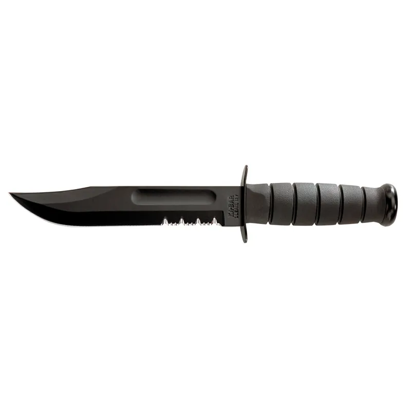 KBAR Fighting Knife 7" with Sheath Black Serrated