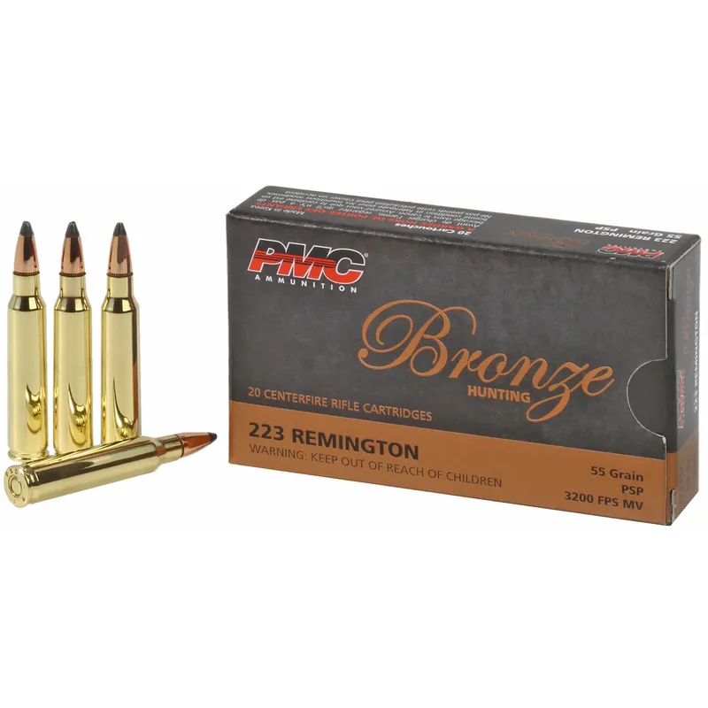 PMC Bronze .223 Remington 55 Grain Soft Point Ammunition - 20 Rounds per Box, 800 Rounds per Case