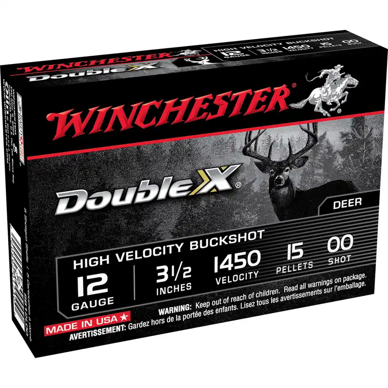 Winchester Double X 12 Gauge 3.5" 00 Buckshot 15 Pellets 5/250 Pack