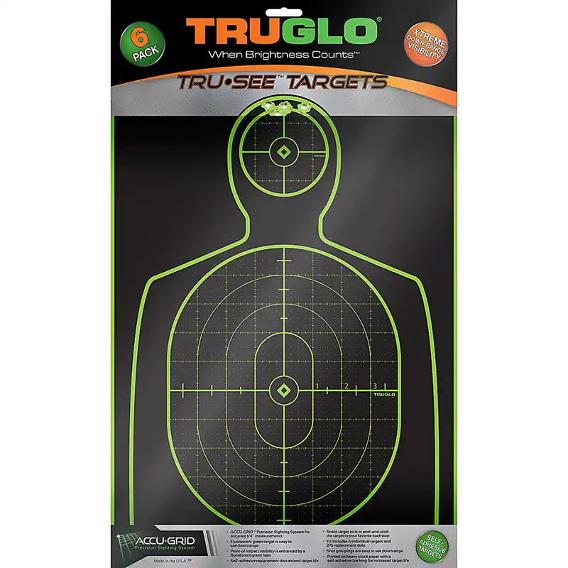 TRUGLO Tru-See Handgun Target 12x18 6-Pack