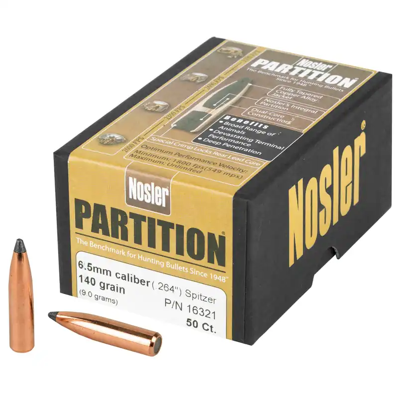 Nosler 6.5mm 140gr SP Partition Bullets - 50 Count