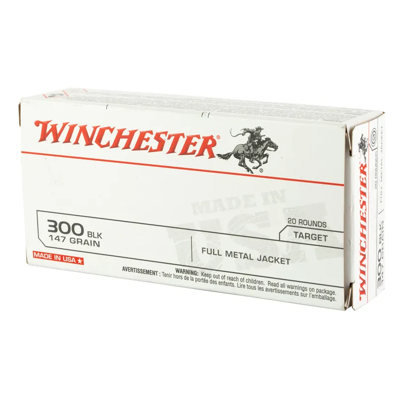 Winchester USA 300 Blackout 147 Grain FMJ Ammunition - 20 Rounds/200 Rounds