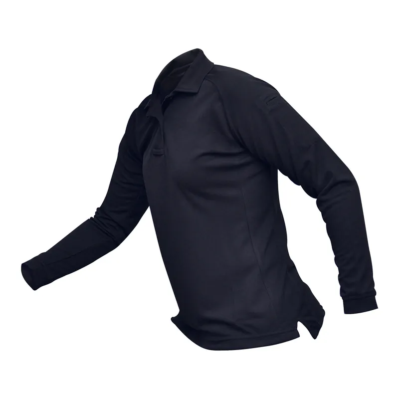 Women's Long Sleeve Polo Shirt in Navy - Large