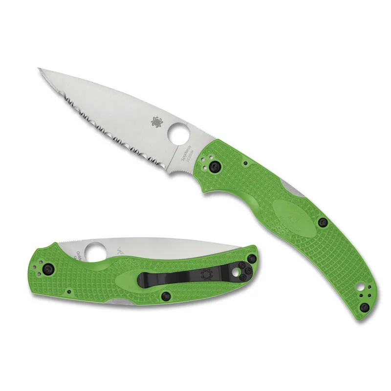 Spyderco Native Lightweight Green Serrated Folding Knife